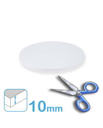 Zuschnitt nach Wunsch - Cakeboard, Torten- & Kuchenunterlage  - runde Leichtschaumplatte - weiß 10,00mm stark