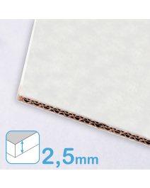 Wellkarton Corri-Cor - weiß/weiß kaschiert 2,50mm stark, alle Standardgrößen