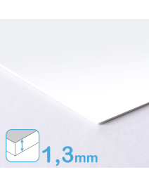 Siebdruckkarton - weiß/weiß - GC- Chromokarton, sehr glatt 1,30mm stark, alle Standardgrößen