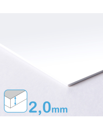 Siebdruckkarton - weiß/weiß - GC- Chromokarton, sehr glatt 2,00mm stark, alle Standardgrößen